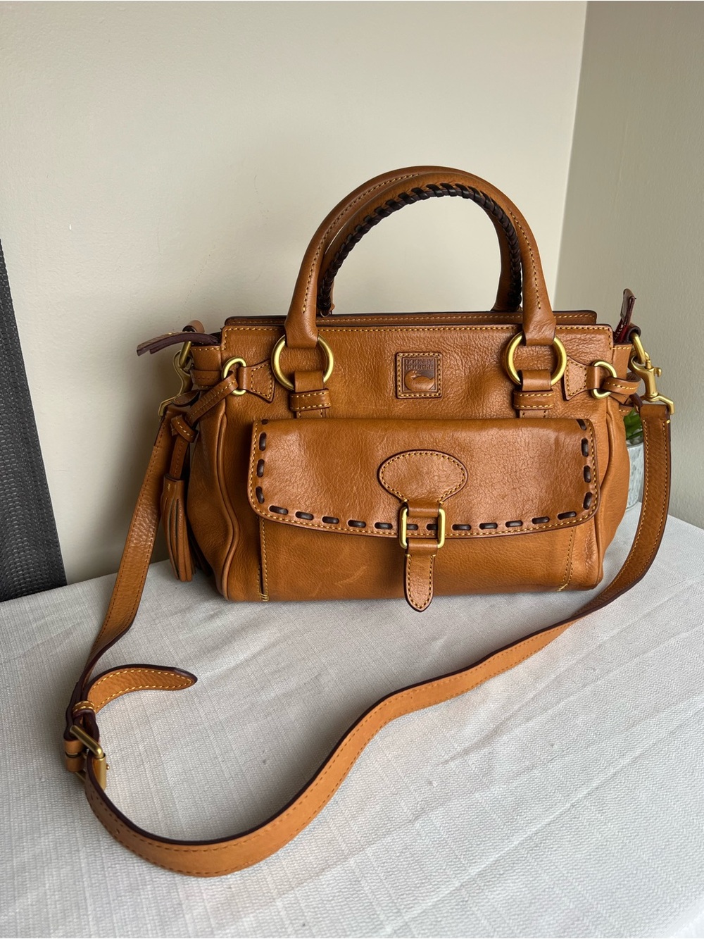 Dooney & Bourke Florentine Toscana Cognac Italian Leather Bag